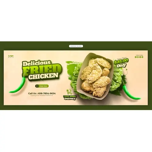 Food menu and restaurant Facebook cover banner template