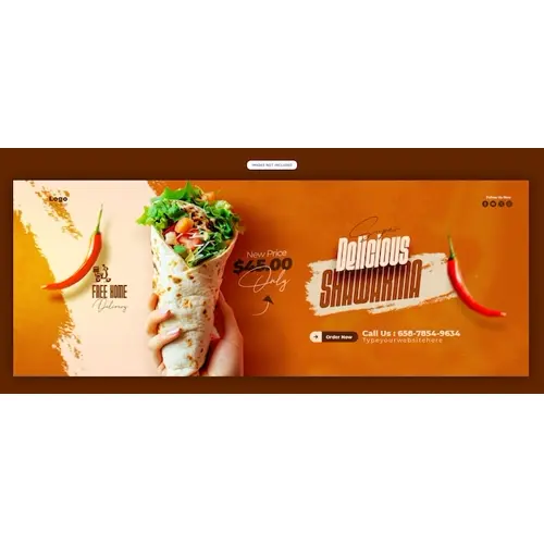 Food menu and restaurant Facebook cover banner template