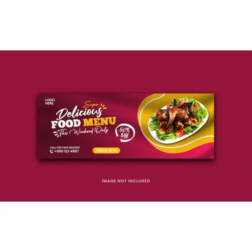 Food menu and restaurant Facebook cover template