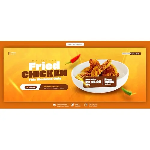 Food menu and restaurant Facebook cover template