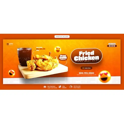 Food menu and restaurant Facebook cover template
