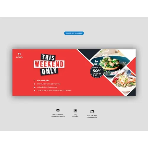 Food menu and restaurant facebook cover template