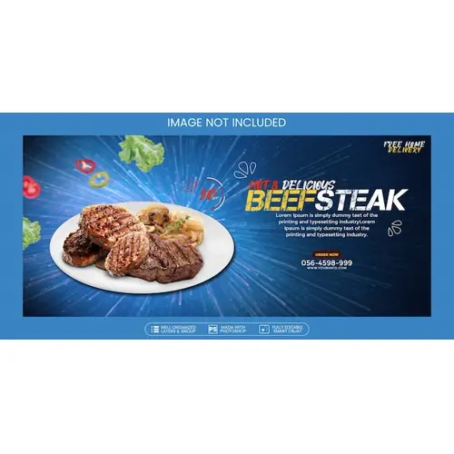 Food menu and restaurant facebook cover template