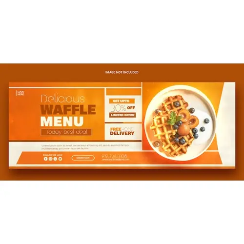 Food menu and restaurant Facebook cover template