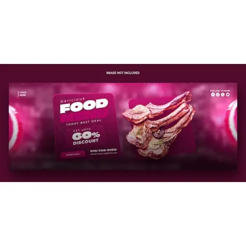 Food menu and restaurant Facebook cover template