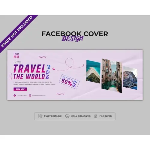 Free PSD travel and tourism facebook cover template