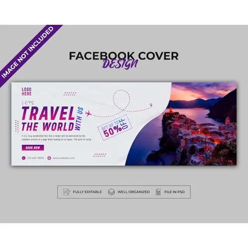 Free PSD travel and tourism facebook cover template