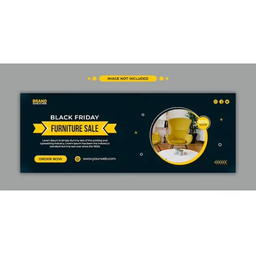 Furniture big sale promotional facebook timeline cover and web banner template