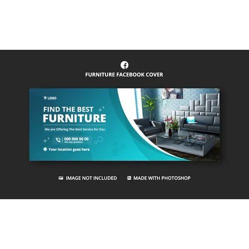Furniture business Facebook cover banner template design