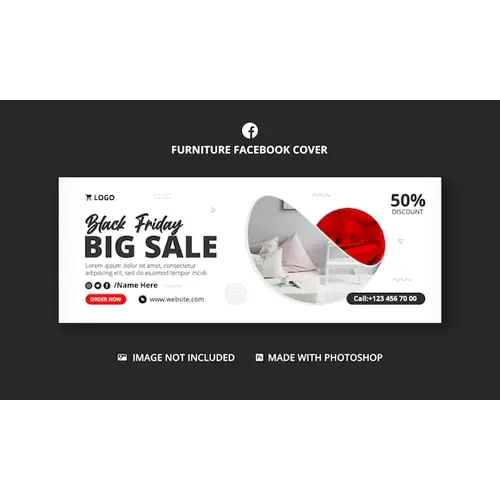 Furniture business Facebook cover banner template design