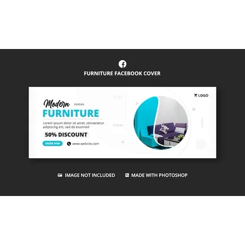 Furniture business Facebook cover banner template design