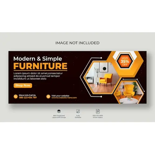 Furniture facebook cover post and web banner template
