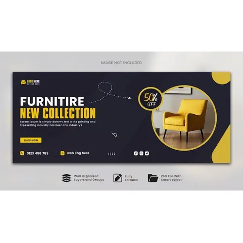 Furniture facebook cover and web banner template post design
