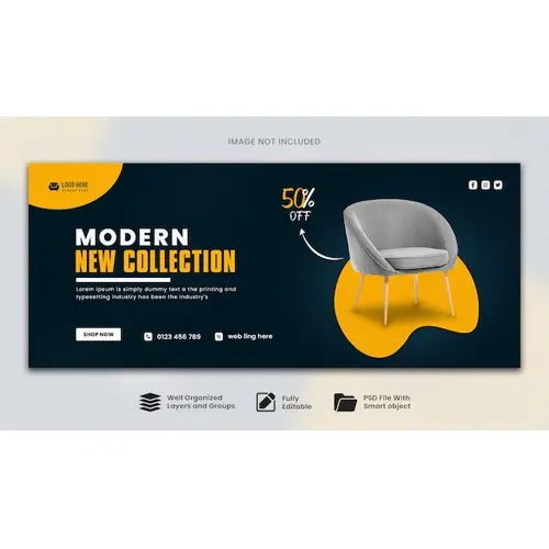 Furniture facebook cover and web banner template post design