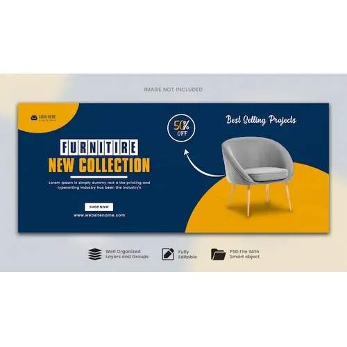 Furniture facebook cover and web banner template post design
