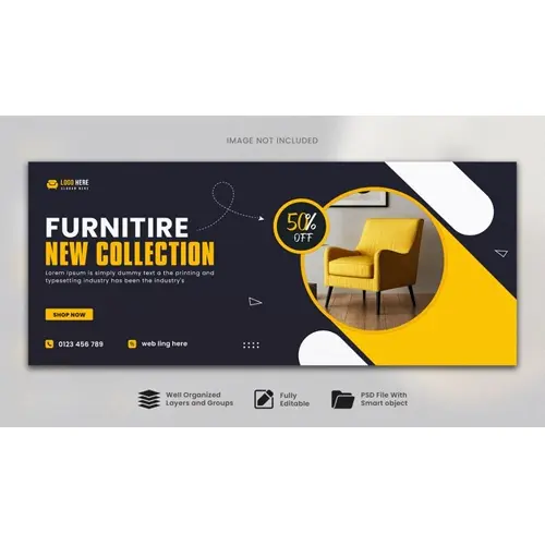 Furniture facebook cover and web banner template post design