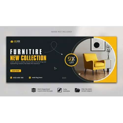 Furniture facebook cover and web banner template post design