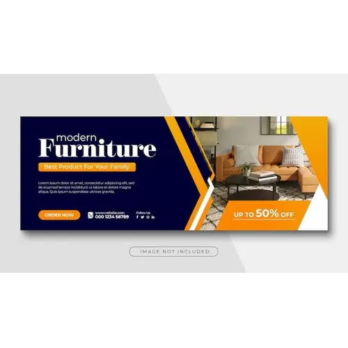 Furniture product sale facebook cover design or web banner template