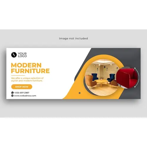 Furniture sale facebook cover banner or product sale social media post banner template