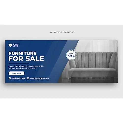 Furniture sale facebook cover banner template