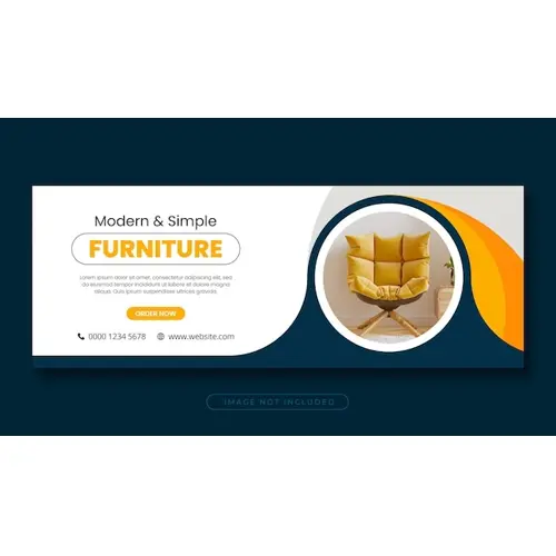 Furniture sale facebook cover design or web banner template