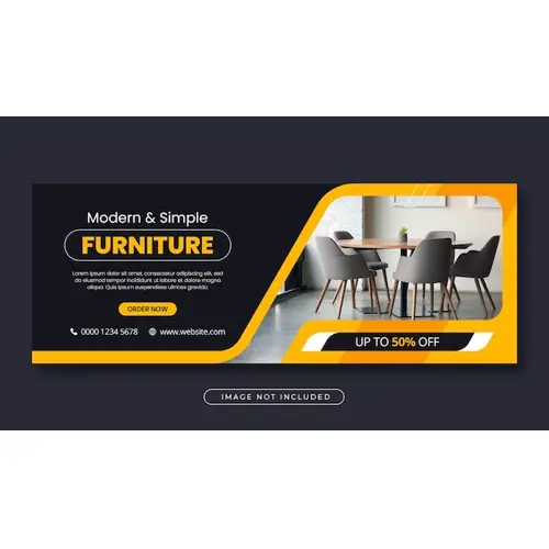Furniture sale facebook cover design or web banner template