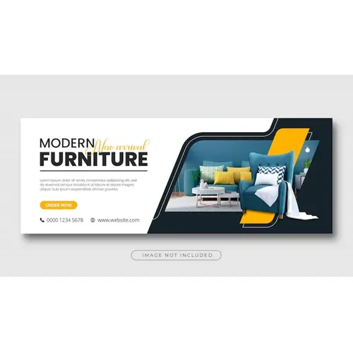 Furniture sale facebook cover design or web banner template