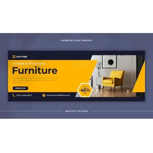 Furniture sale facebook cover template design