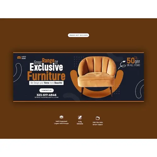 Furniture sale Facebook cover template