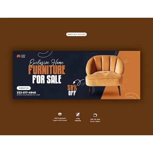 Furniture sale Facebook cover template