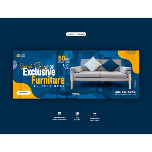 Furniture sale Facebook cover template