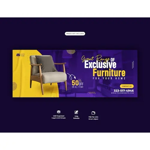 Furniture sale Facebook cover template