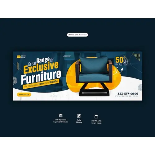 Furniture sale Facebook cover template