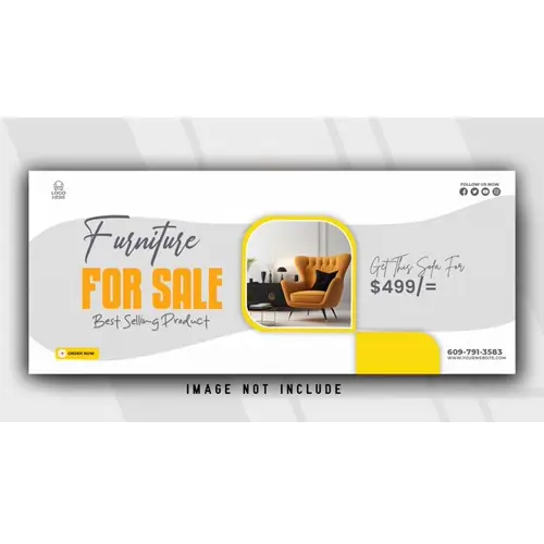 Furniture sale facebook cover and web banner template