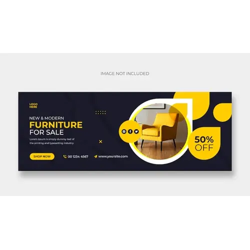 Furniture sale facebook cover and web banner template