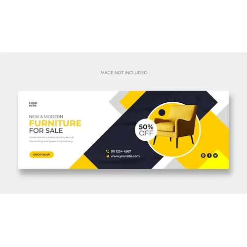 Furniture sale facebook cover and web banner template