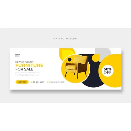 Furniture sale facebook cover and web banner template
