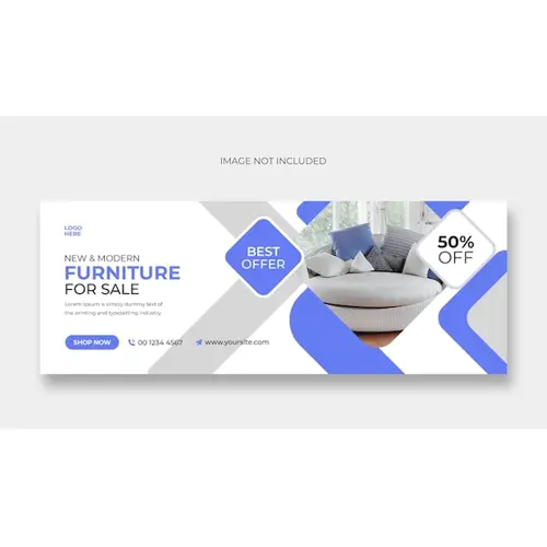 Furniture sale facebook cover and web banner template