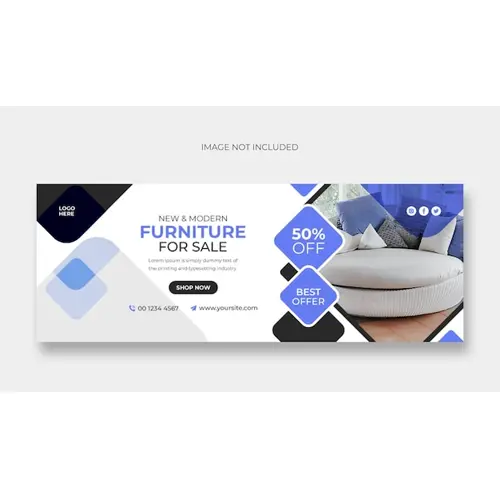 Furniture sale facebook cover and web banner template