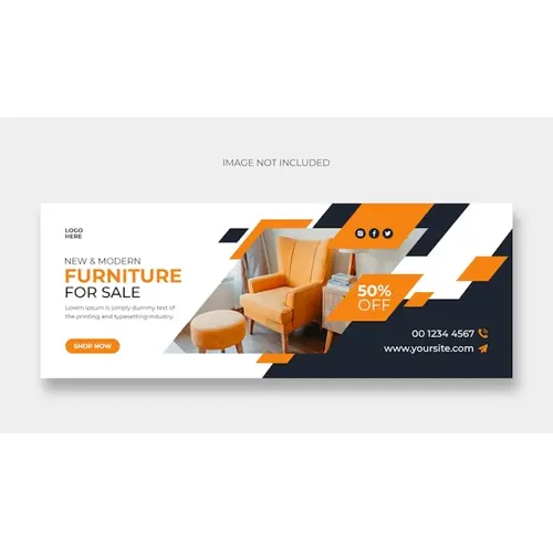Furniture sale facebook cover and web banner template