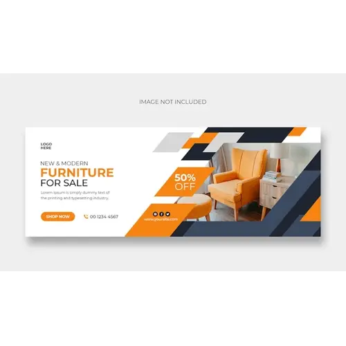 Furniture sale facebook cover and web banner template