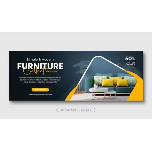 Furniture sale facebook cover or web banner template