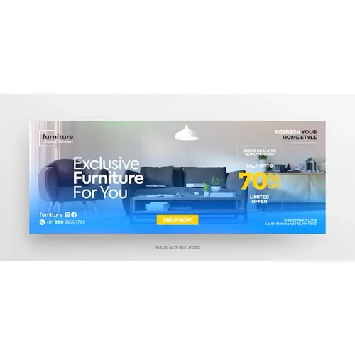 Furniture sale facebook post social media post or web banner design template