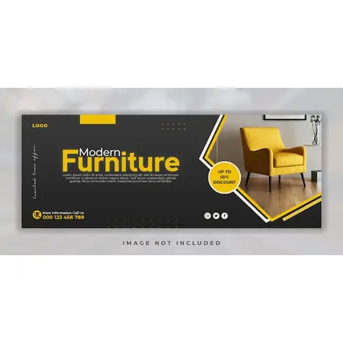 Furniture sale promotion social media facebook cover banner template