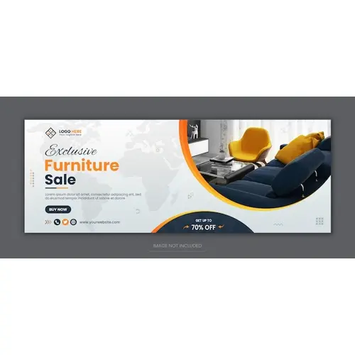 Furniture sale social media Facebook cover design template