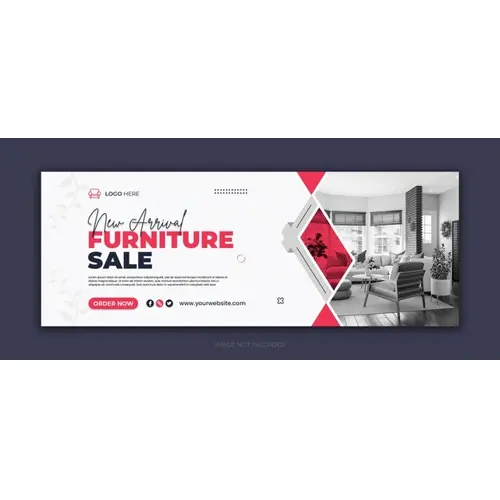 Furniture sale social media facebook cover design and web banner template