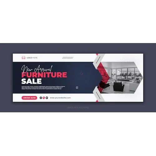 Furniture sale social media facebook cover design and web banner template