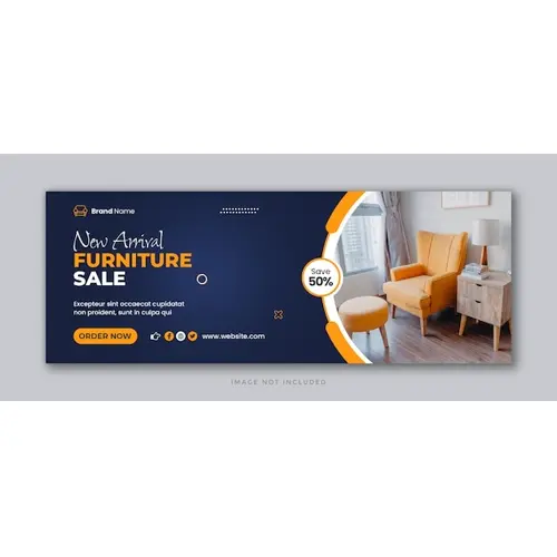 Furniture sale social media facebook cover and web banner template