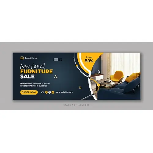 Furniture sale social media facebook cover and web banner template