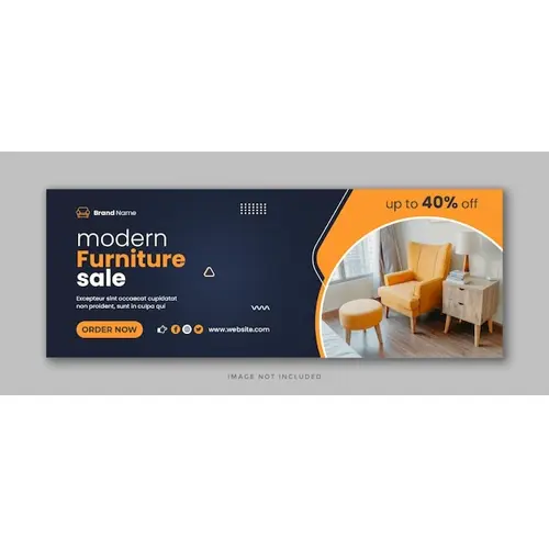 Furniture sale social media facebook cover and web banner template